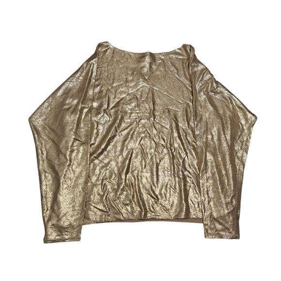 Lauren Ralph Lauren Tops - Lauren Ralph Lauren Stylish Grannycore Boatneck Long Sleeve Blouse Gold XL NWT